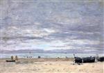 Eugene Boudin  - Bilder Gemälde - Berck, The Beach at Low Tide