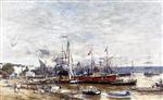 Eugene Boudin  - Bilder Gemälde - Bordeaux, a Corner of the Port