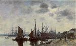Eugene Boudin  - Bilder Gemälde - Bordeaux, Bacalan, View from the Quay