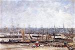 Eugene Boudin  - Bilder Gemälde - Bordeaux, Panorama of the River