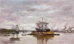 Eugene Boudin  - Bilder Gemälde - Bordeaux, the Port