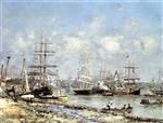 Eugene Boudin  - Bilder Gemälde - Bordeaux, the Port