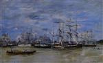 Eugene Boudin  - Bilder Gemälde - Bordeaux, the Port