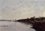 Eugene Boudin  - Bilder Gemälde - Brest, the Banks of the Harbor