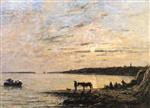Eugene Boudin  - Bilder Gemälde - Brest, the Harbor