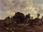 Eugene Boudin  - Bilder Gemälde - Breton Landscape