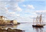 Eugene Boudin  - Bilder Gemälde - Brittany, the Shore and Port