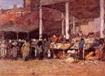 Eugene Boudin  - Bilder Gemälde - Brussels - the Old Fish Market