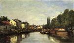 Eugene Boudin  - Bilder Gemälde - Brussels, the Louvain Canal