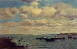 Eugene Boudin  - Bilder Gemälde - Camaret, Fishermen and Boats