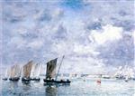 Eugene Boudin  - Bilder Gemälde - Camaret, Fishing Boats