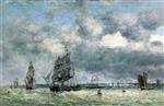 Eugene Boudin  - Bilder Gemälde - Camaret, the Harbor