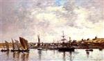 Eugene Boudin  - Bilder Gemälde - Camaret, the Port-2