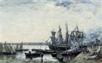 Eugene Boudin  - Bilder Gemälde - Camaret, the Port