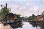 Eugene Boudin  - Bilder Gemälde - Canal in Rotterdam