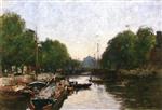 Eugene Boudin  - Bilder Gemälde - Canal in Rotterdam