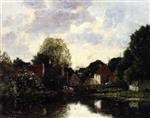 Eugene Boudin  - Bilder Gemälde - Canel near Dordrecht