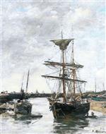 Eugene Boudin  - Bilder Gemälde - Chanel in Trouville, Low Tide