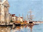 Eugene Boudin  - Bilder Gemälde - Customs House, Venice