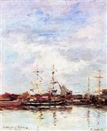 Eugene Boudin  - Bilder Gemälde - Deauville Harbor