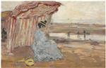 Eugene Boudin  - Bilder Gemälde - Deauville, Juliette under the Tent