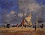 Eugene Boudin  - Bilder Gemälde - Deauville, on the Jetty