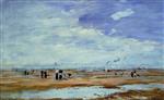 Eugene Boudin  - Bilder Gemälde - Deauville, the Beach, Low Tide