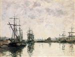 Eugene Boudin  - Bilder Gemälde - Deauville, the Harbor