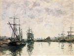 Eugene Boudin  - Bilder Gemälde - Deauville, the Harbor