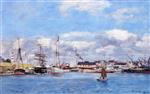 Eugene Boudin  - Bilder Gemälde - Deauville, the Harbor