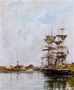 Eugene Boudin  - Bilder Gemälde - Deauville, the Harbor-2