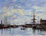 Eugene Boudin  - Bilder Gemälde - Deauville, the Harbor-4