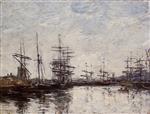 Eugene Boudin  - Bilder Gemälde - Deauville, the Harbor-5