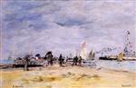 Eugene Boudin  - Bilder Gemälde - Deauville, the Jetty