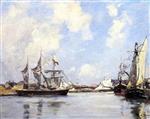 Eugene Boudin  - Bilder Gemälde - Deauville, the Port