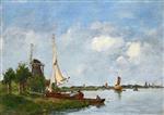Eugene Boudin  - Bilder Gemälde - Dordrecht, Banks of the Meuse