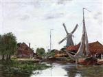 Eugene Boudin  - Bilder Gemälde - Dordrecht, Mill on the Meuse