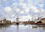 Eugene Boudin  - Bilder Gemälde - Dunkirk, the Hollandaise Basin