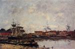 Eugene Boudin  - Bilder Gemälde - Dunkirk, the Inner Port
