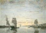 Eugene Boudin  - Bilder Gemälde - Entrance to the Harbor, Le Havre