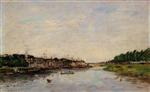 Eugene Boudin  - Bilder Gemälde - Entrance to the Port of Saint-Valery-sur-Somme