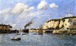 Eugene Boudin  - Bilder Gemälde - Entrance to the Port, Dieppe