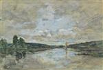 Eugene Boudin  - Bilder Gemälde - Estuary