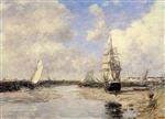 Eugene Boudin  - Bilder Gemälde - Estuary at Trouville