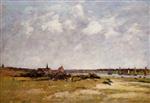 Eugene Boudin  - Bilder Gemälde - Etaples, La Canache. High Tide