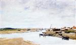 Eugene Boudin  - Bilder Gemälde - Etaples, the Canche