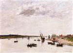 Eugene Boudin  - Bilder Gemälde - Etaples, the Canche