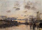 Eugene Boudin  - Bilder Gemälde - Fecamp, the Basin