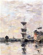 Eugene Boudin  - Bilder Gemälde - Fecamp, the Harbor