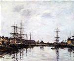 Eugene Boudin  - Bilder Gemälde - Fecamp, The Harbor